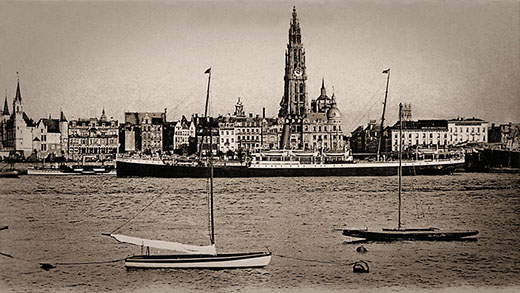 Boat shuttling between Antwerp, Belgium and Matadi, Independent State of Congo