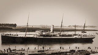 Boat shuttling between Antwerp, Belgium and Matadi, Independent State of Congo