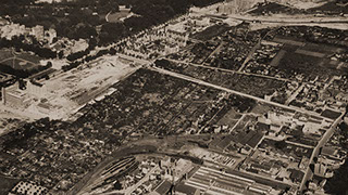 Fondation Deutsch de la Meurthe. The vacant lot occupied by a slum.