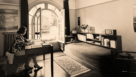 One of the 5 girls' rooms on the second floor