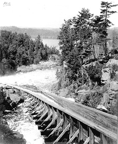 Wood slide to the St Maurice River, Canada